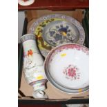 A collection of 18th century and later Chinese ceramics to include a famille rose porcelain vase and