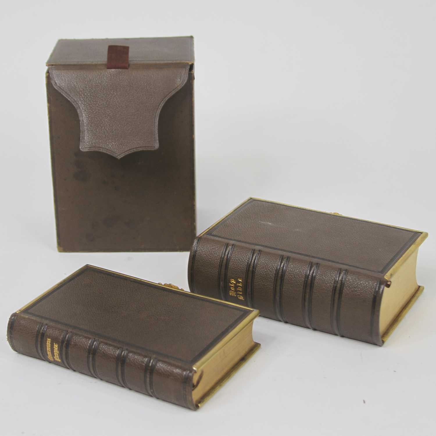 The Book of Common Prayer, Oxford University Press, 1861, full bound in tan leather with brass