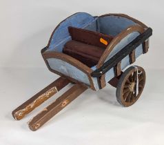 A wooden model cart, attributed to New Forest Toys after Frank Whittington, length 45cm