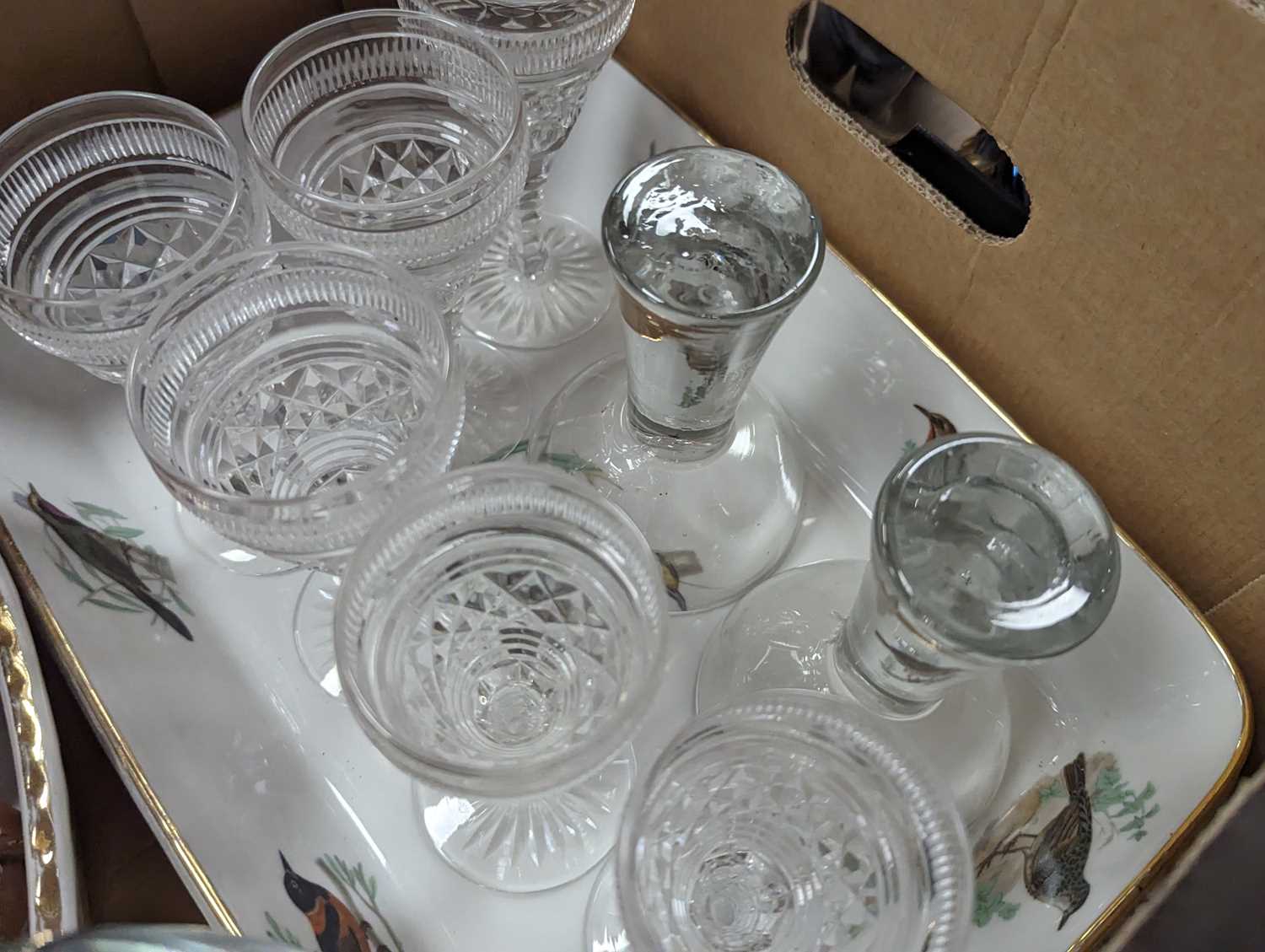 A collection of ceramics and glassware to include a set of six cut glass liqueur glasses, etched - Image 4 of 4