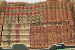 A collection of 19th century leather bound Waverley novels to include Betrothed Talisman, The Abbot,