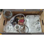 A collection of ceramics and glassware to include a set of six cut glass liqueur glasses, etched