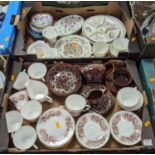 Two boxes of ceramics to include Colclough floral decorated part tea service, and Kernowak pottery