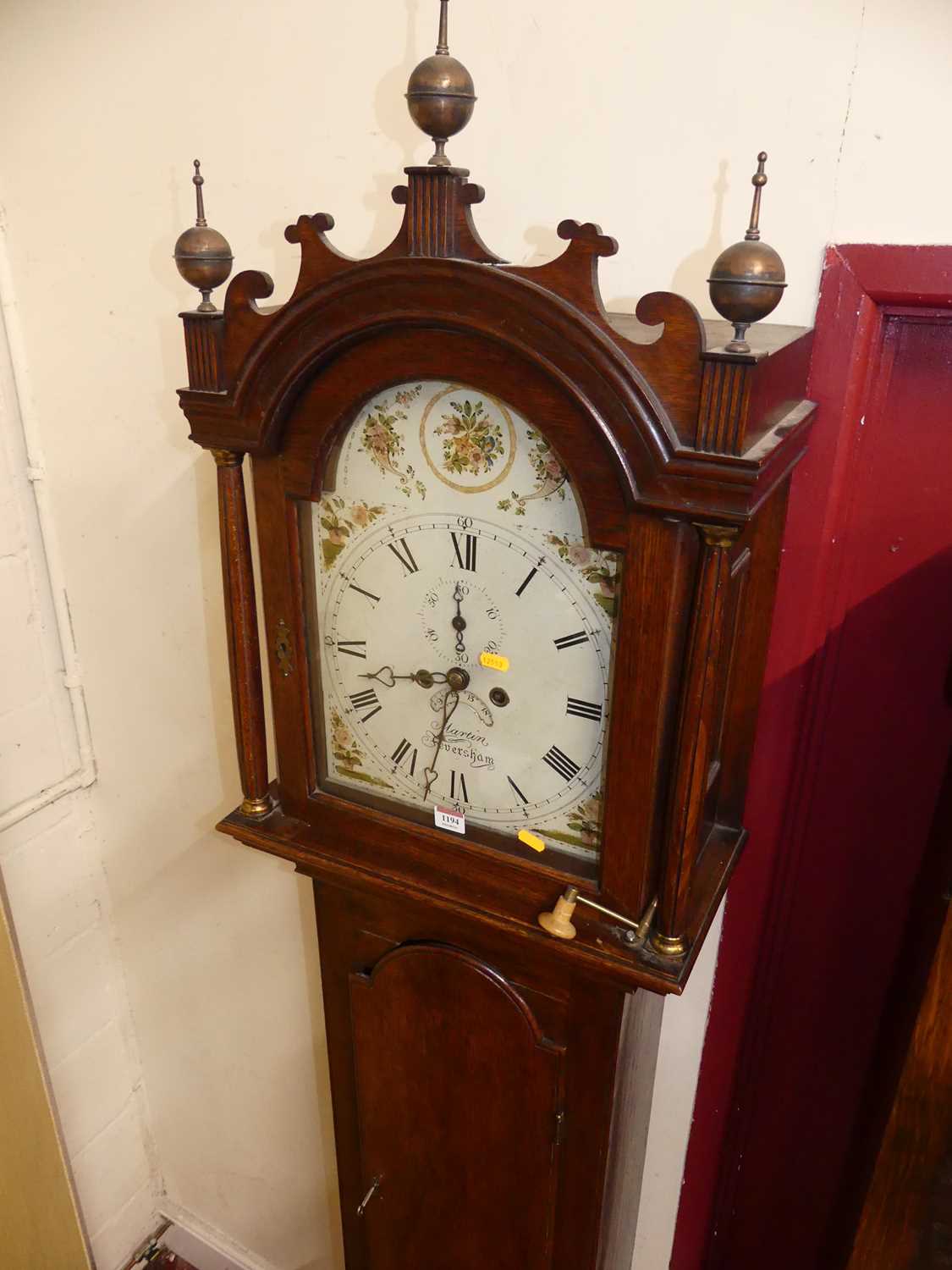 Martin of Feversham - early 19th century oak longcase clock, having a 12" painted arched dial, - Image 5 of 10