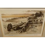 Harold Wilfred Sayer (1913-1993) - Demolition of Waterloo Bridge, etching, signed, titled and