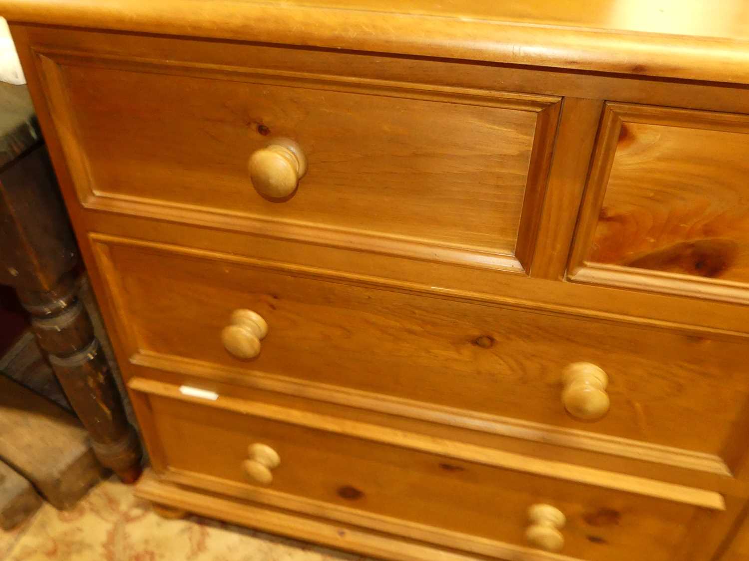 A modern pine long side chest, fitted with an arrangement of seven various drawers, w.166cm - Image 5 of 5