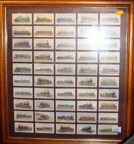 A framed and glazed set of Lambert & Butler cigarette locomotive collector's cards