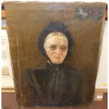Late 19th century continental school - half-length portrait of a middle-aged woman wearing a black