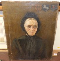 Late 19th century continental school - half-length portrait of a middle-aged woman wearing a black