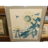 A collection of modern Chinese watercolours on silk, together with one gouache, various sizes (6)
