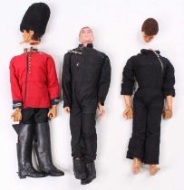 A collection of three various vintage 1960s and 1970s Palitoy Action Man, all in various military