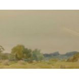 L Coxall - Suffolk landscape with windmill, watercolour; together with various other amateur