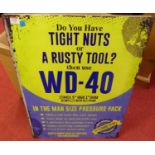 A lithograph printed tin sign 'WD40', 70 x 50cm