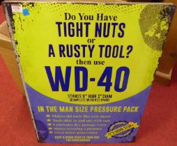 A lithograph printed tin sign 'WD40', 70 x 50cm