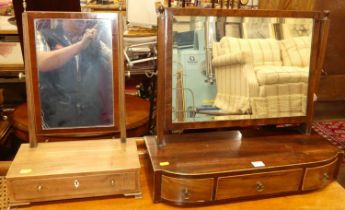 Two 19th century mahogany boxbase swing dressing mirrors