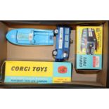 A boxed Corgi Toys group, to include No.464 Commer Police van with flashing light, and a No.104