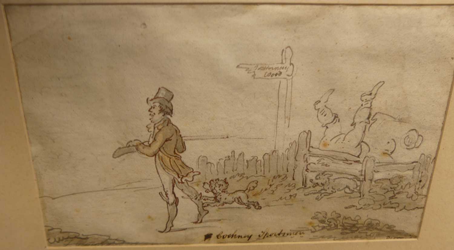 Thomas Rowlandson (1756-1827) - Country scene, pencil drawing, 11 x 15cm; and a George III - Image 2 of 3