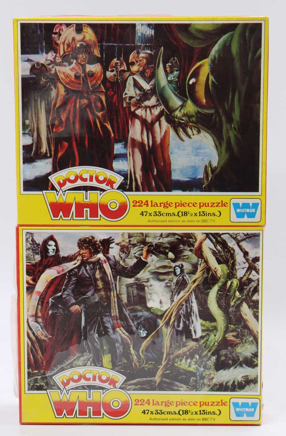 A Whitman factory sealed set of four Doctor Who puzzles, four examples, in original packaging, circa