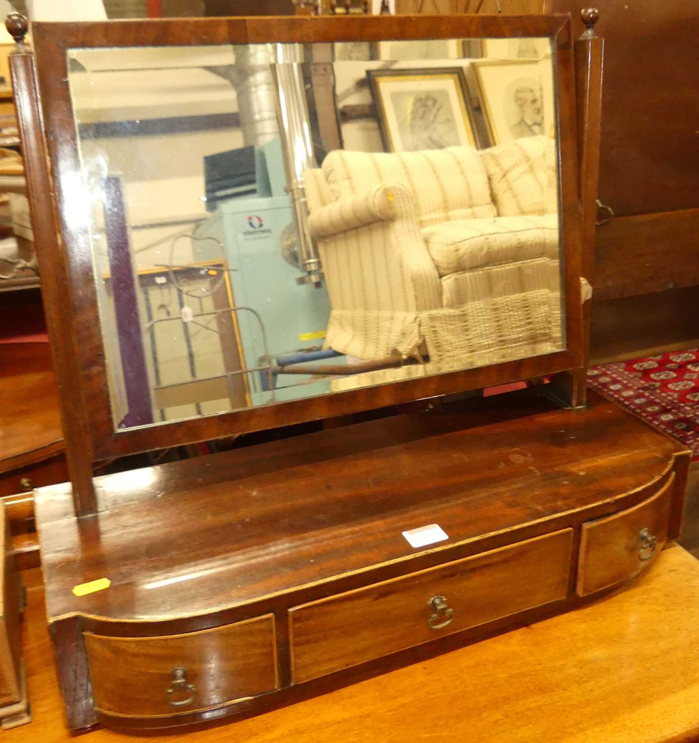 Two 19th century mahogany boxbase swing dressing mirrors - Image 3 of 3