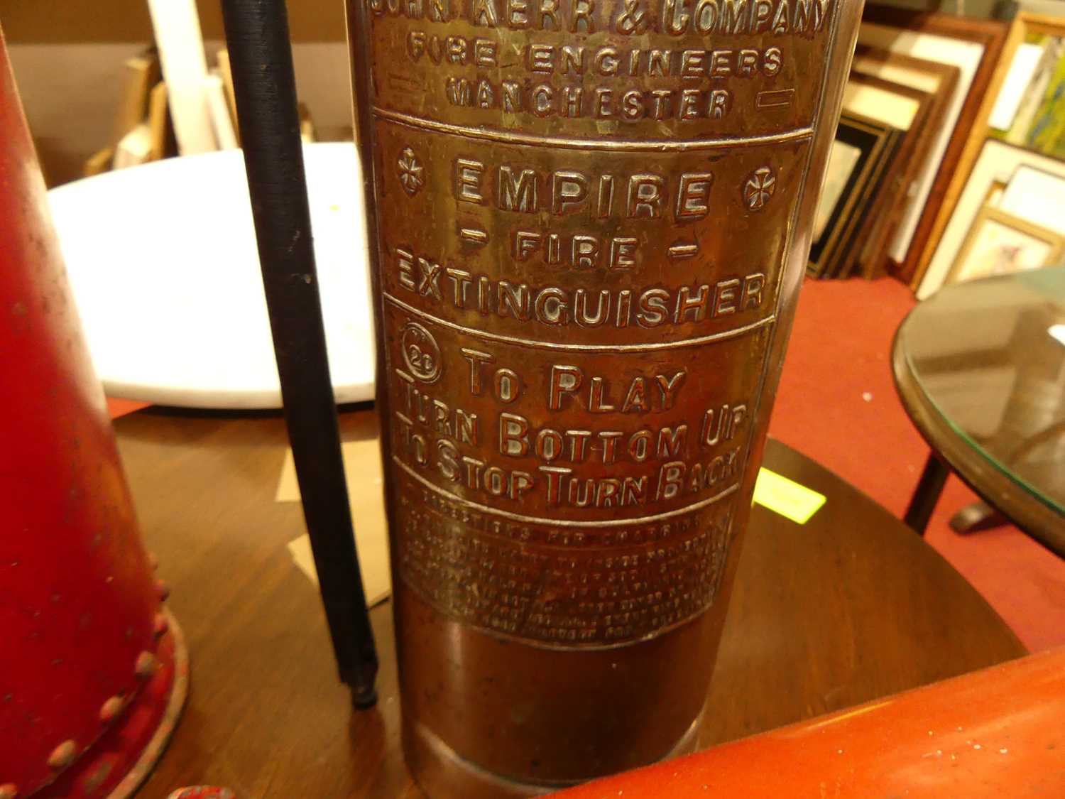 A copper fire extinguisher by The Empire Fire Extinguisher Company, together with a Valor fire - Image 3 of 5