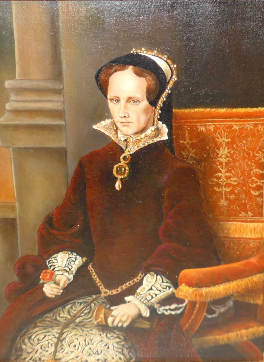 After Antonis Mor (circa 1512 to circa 1576) - portrait of Mary Tudor (1516-1558), oil on canvas, - Image 2 of 2