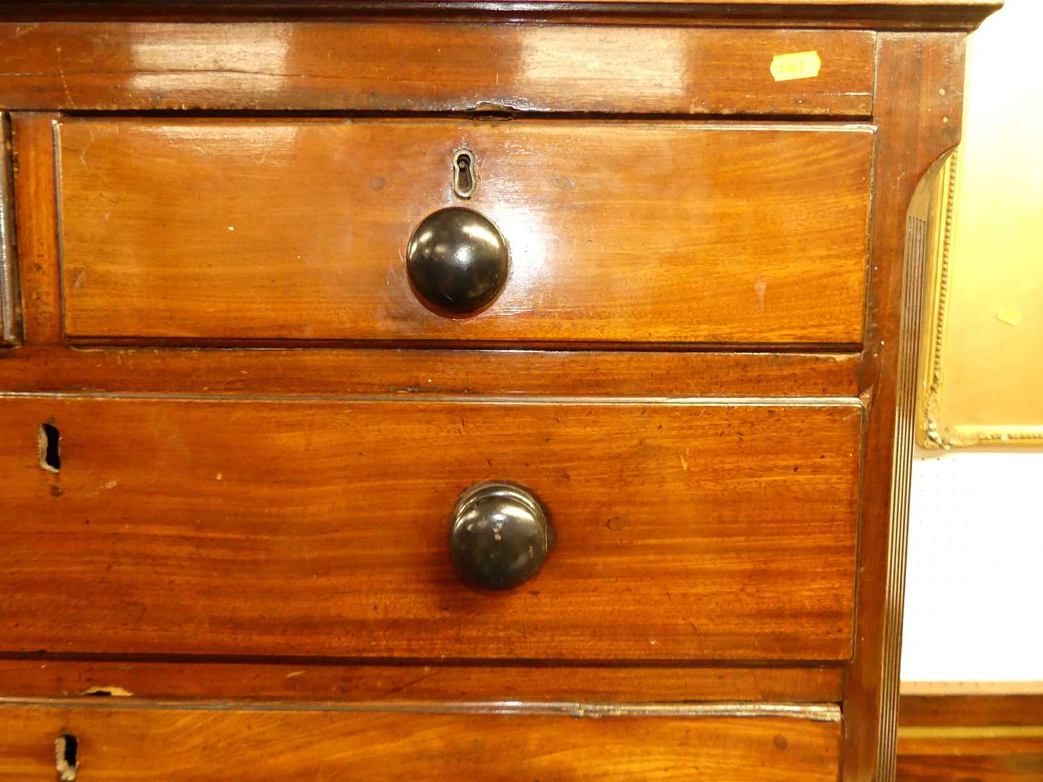 An early 19th century mahogany chest-on-chest, the upper section of two short over three long - Image 4 of 4