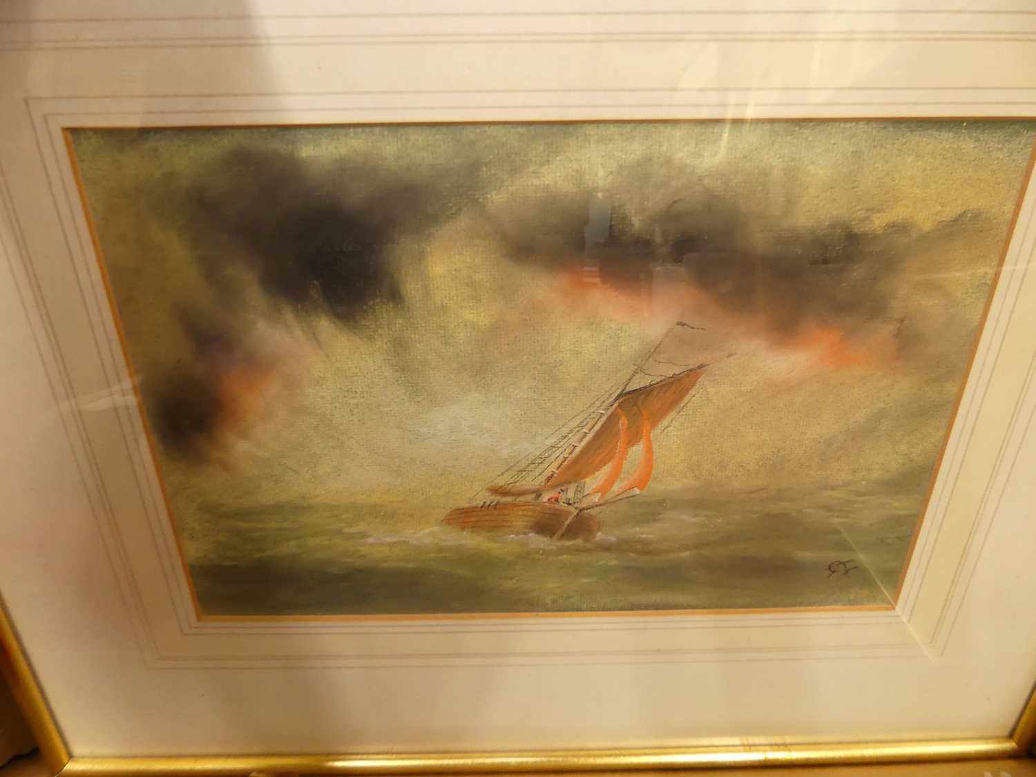 Assorted pictures and prints, to include a set of four seascapes in pastel; Burton - The White - Image 2 of 5