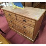 An Edwardian satin walnut squarefront chest of two short over two long drawers, w.107cm