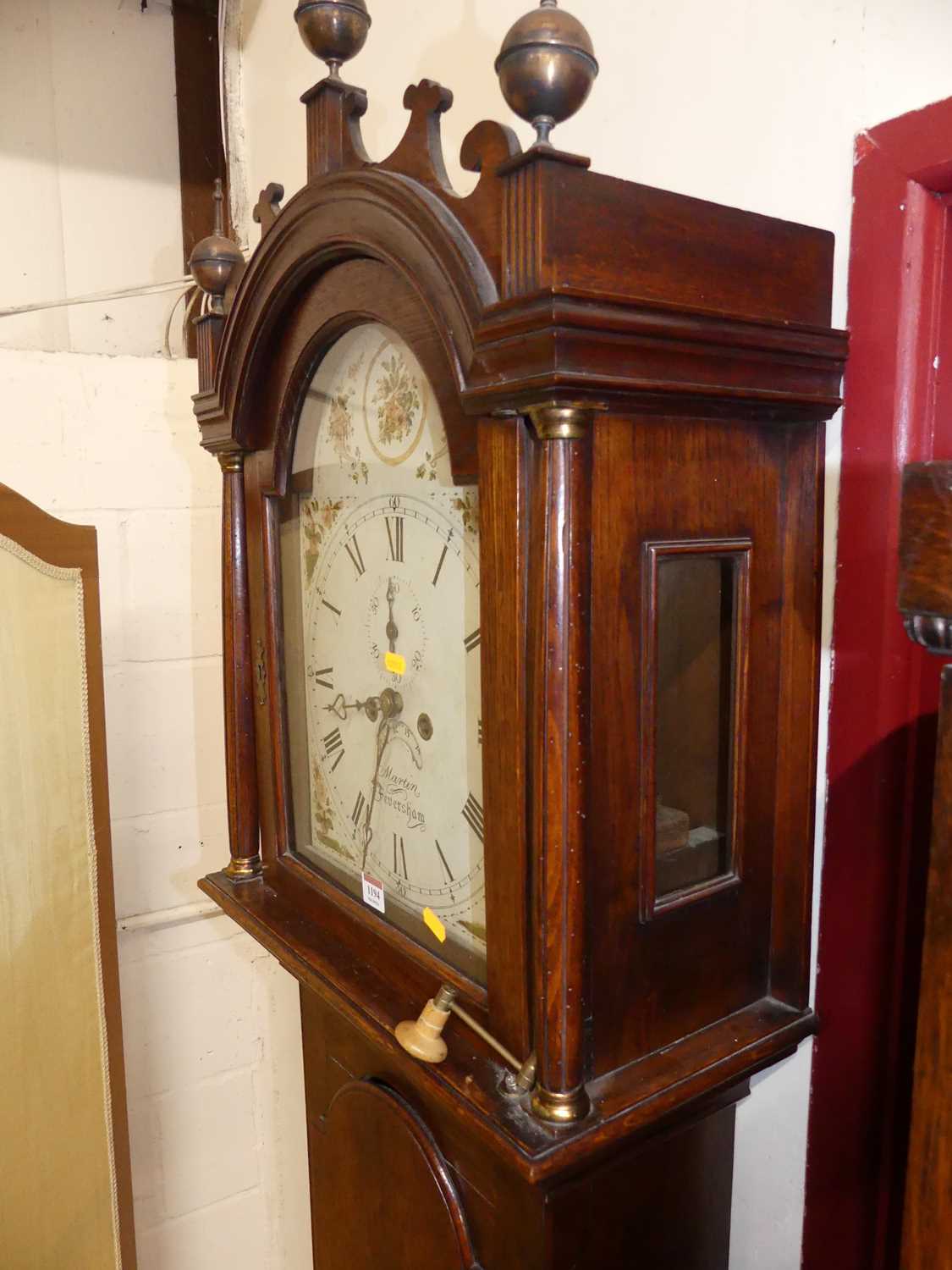Martin of Feversham - early 19th century oak longcase clock, having a 12" painted arched dial, - Image 9 of 10