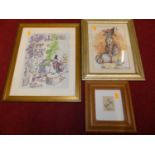 Five various prints to include equine interest