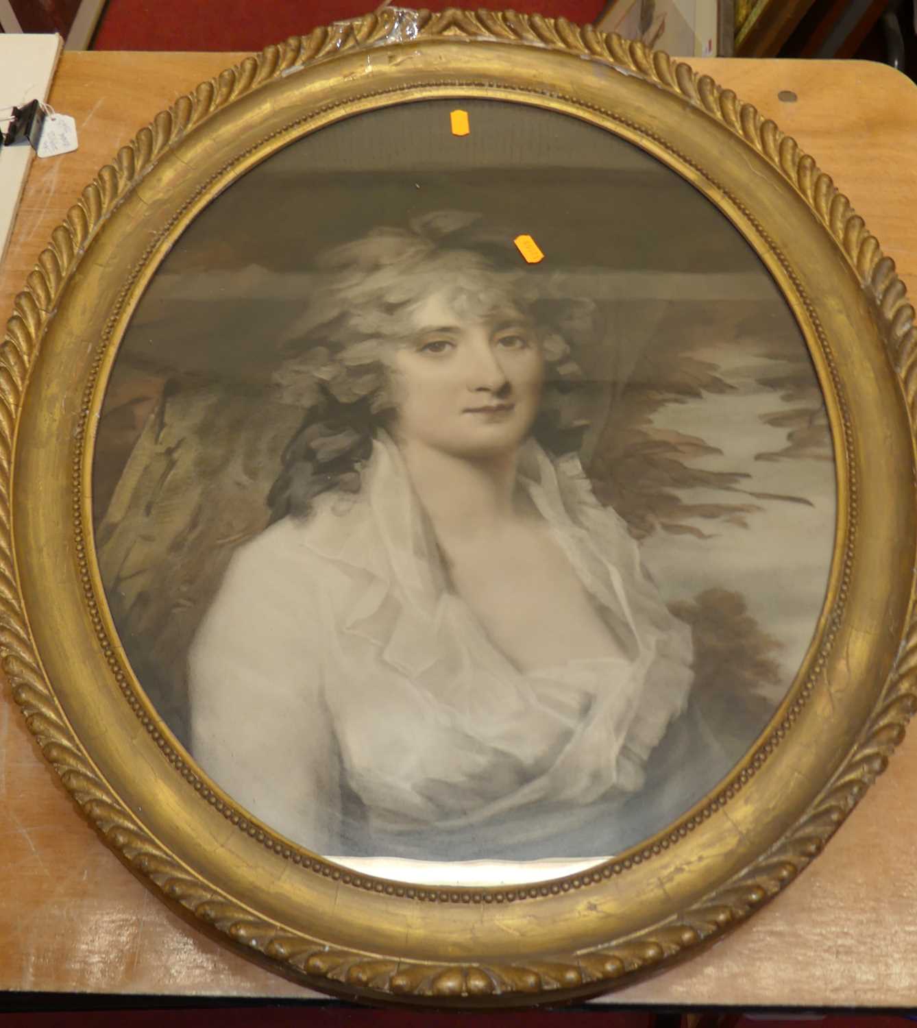 A Victorian colour portrait print in gilt composition frame; together with one other (2) - Image 2 of 2