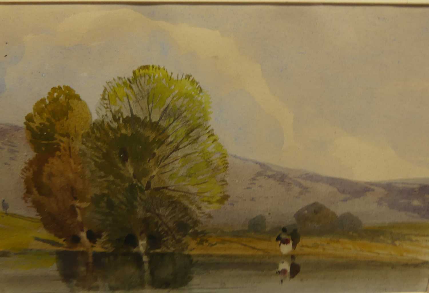 Richard Principal Leitch (1827-1882) - Figures by a pool, watercolour, 16 x 24cm