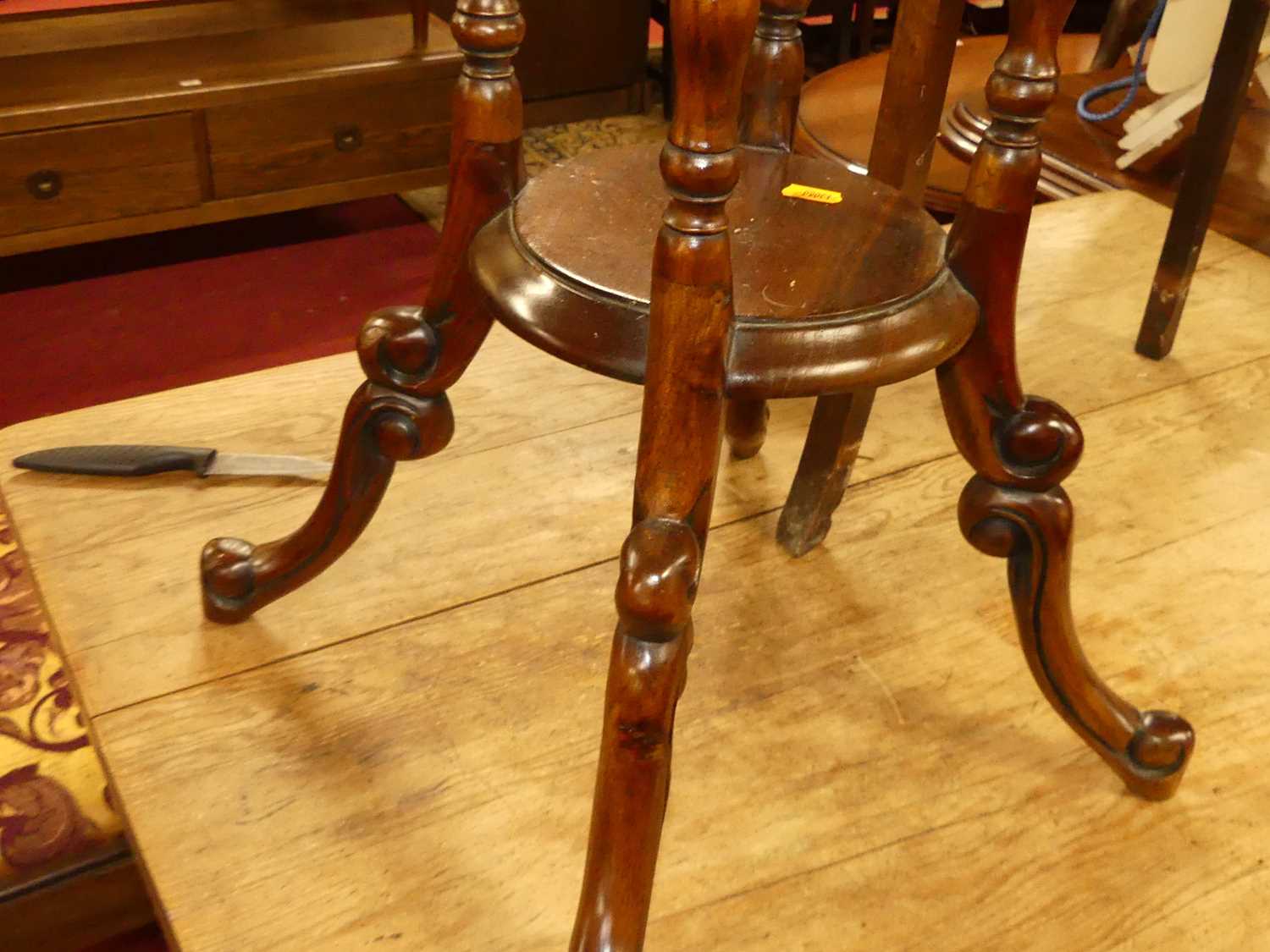 An early 19th century mahogany bow front two-tier corner washstand, together with a contemporary - Image 5 of 5