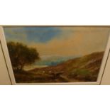 C Thornton - Mother and child in a landscape, watercolour, signed lower right, 18 x 28cm; together