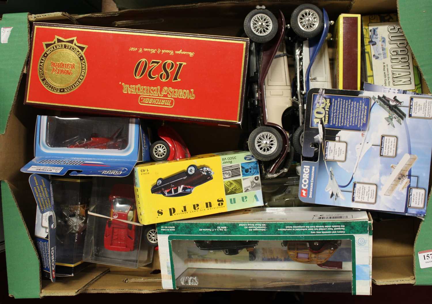 One tray containing a quantity of mixed boxed and loose diecast to include Vanguards, Matchbox