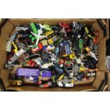 A tray of mixed playworn and loose diecast vehicles, to include a Majorette Blazer Monster Truck