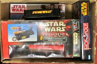 One box containing a quantity of Star Wars toys & accessories to include a Thinkway Productions
