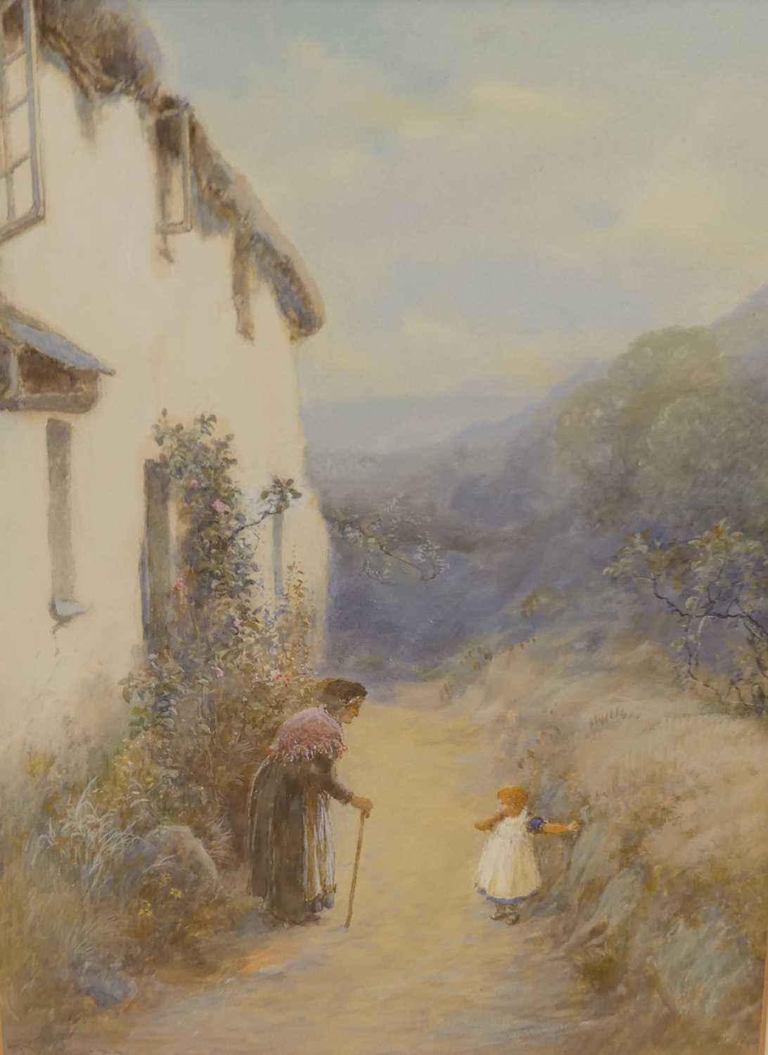 John White - a Devon Cottage, watercolour, heightened with white, signed lower left, 34x24.5cm - Image 2 of 3