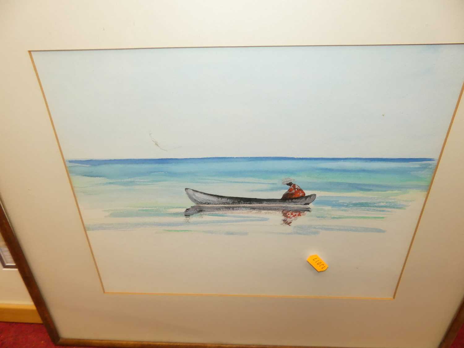 Assorted pictures and prints to include contemporary portraits, W Parkyn beach scene watercolour, - Image 3 of 4