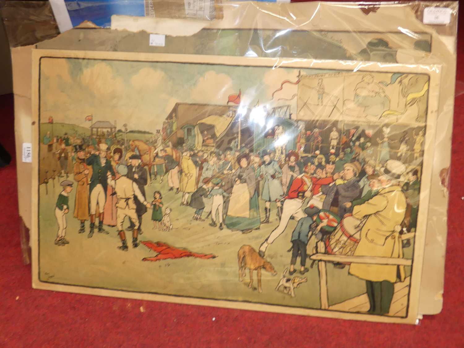Assorted sporting prints, to include Cecil Aldin, a David Gower pencil sketch etc, all loose - Image 2 of 6