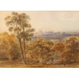 Alfred Young Nutt (1847-1924) - A distant view of Windsor, watercolour, signed and dated 1874