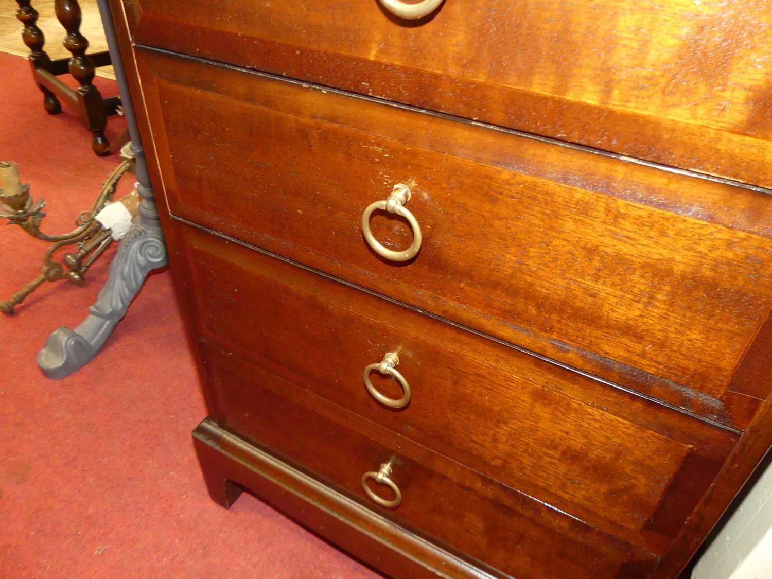A Stag Minstrel bedside chest of four long drawers, w.52.5cm - Image 3 of 3