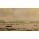 Richard Cox - Orford from the River, watercolour, signed lower right, 17x38cm, and Ron Wragg - Kyson