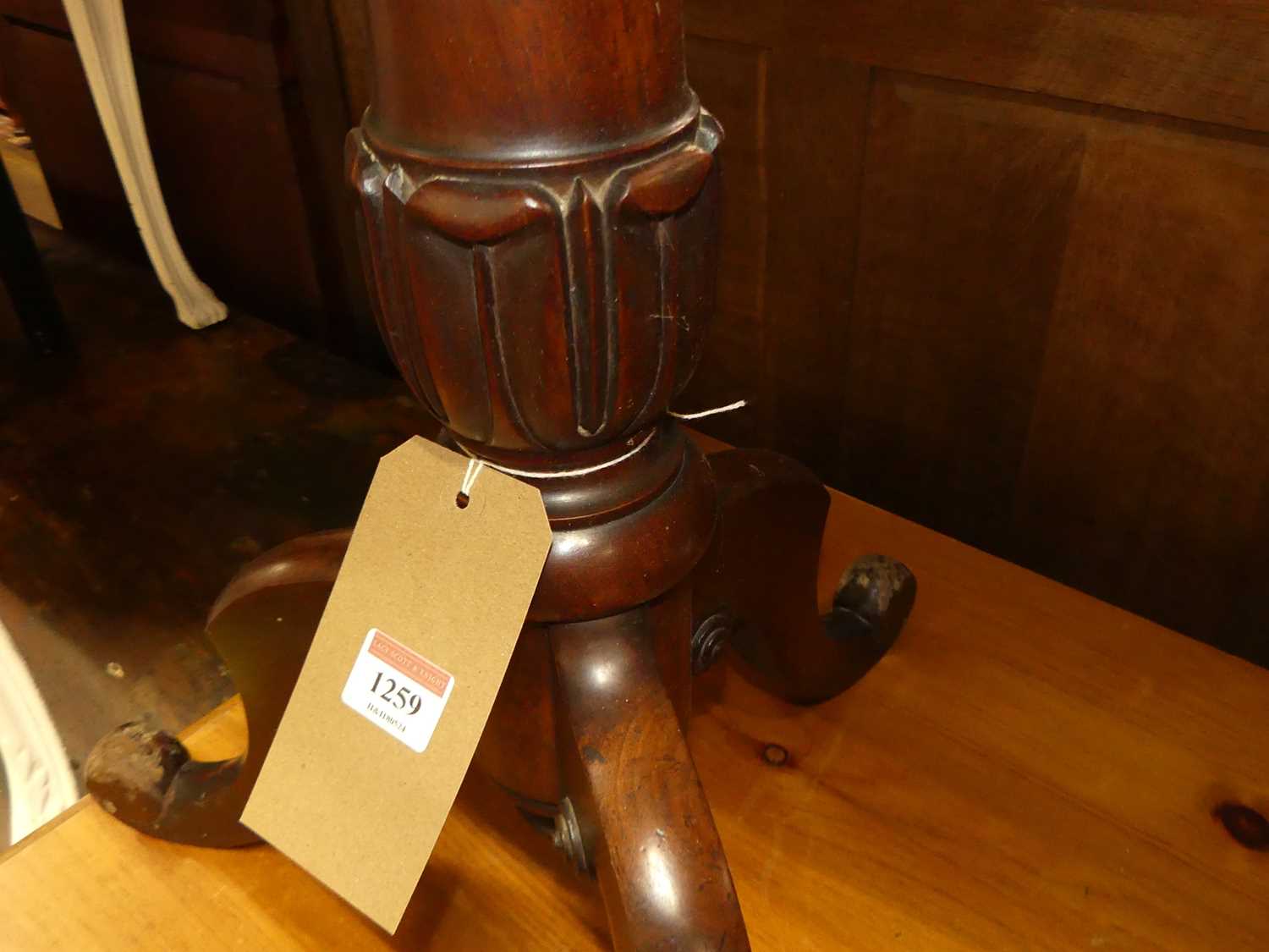 A mid-Victorian mahogany pedestal octagonal topped tripod occasional table, w.51cm - Image 3 of 3