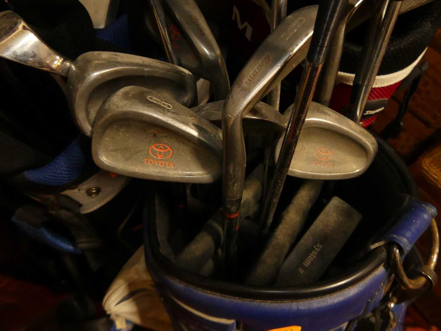 Three sets of various golf clubs, each with bags - Image 2 of 5