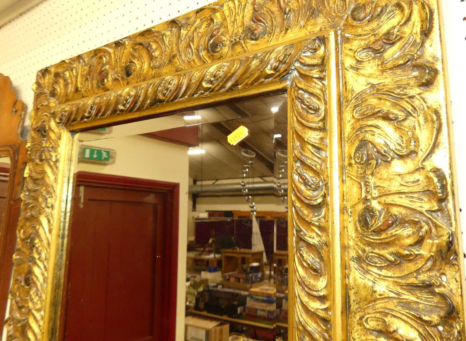 A contemporary Italian style floral gilt decorated deep cushioned bevelled rectangular wall - Image 3 of 3