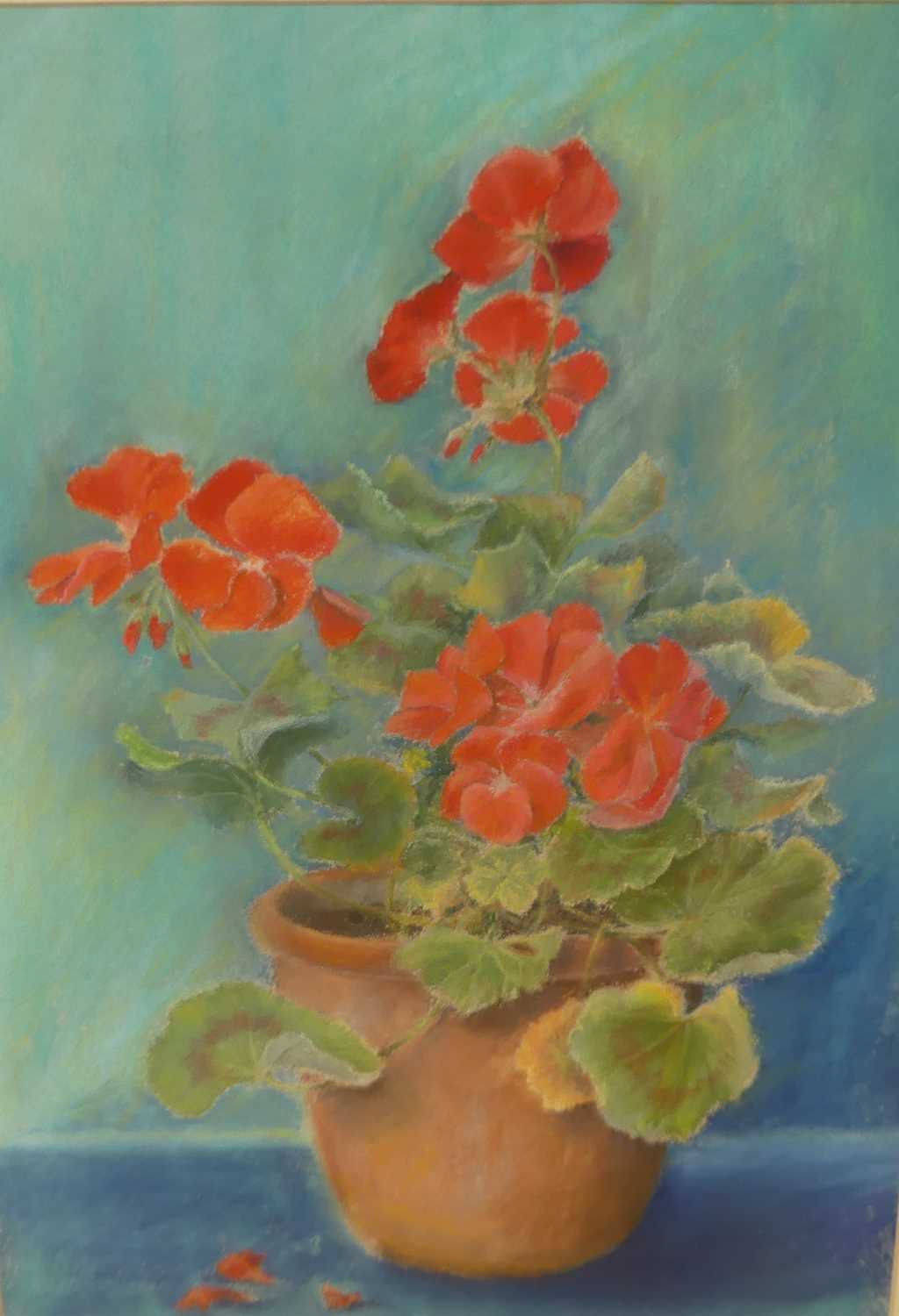 Gill Howe - Saffron Walden, pastel, 30 x 36cm; together with other contemporary artworks (5)