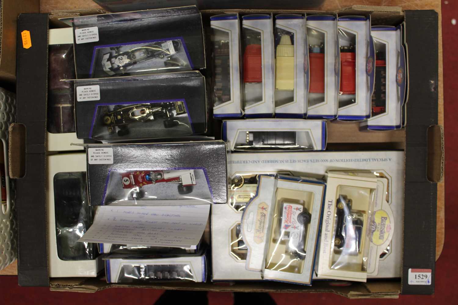 Four boxes containing a large collection of mixed commercial and racing related diecast vehicles, to - Image 4 of 5
