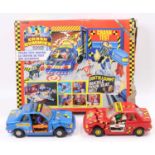 A collection of Crash Test Dummies action figures and playsets by Tyco, to include The Crash Test