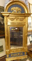 Reproduction gilt composition framed wall mirror, 112x54cm